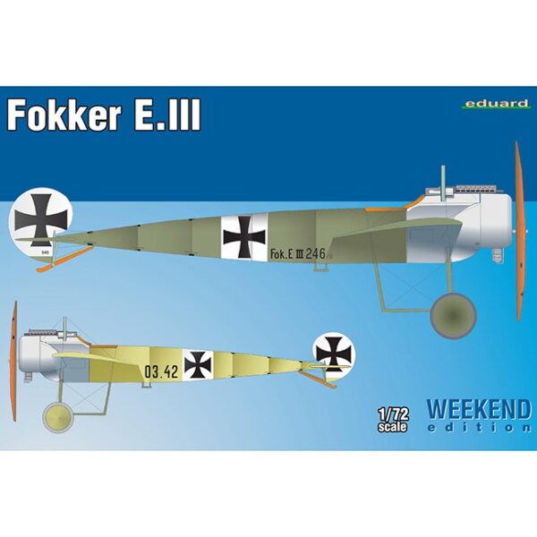 eduard 7444 Fokker E.III Weekend Edition Kit en plástico para montar y pintar. Hoja de calcas con 2 decoraciones.