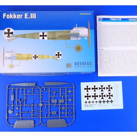 eduard 7444 Fokker E.III Weekend Edition Kit en plástico para montar y pintar. Hoja de calcas con 2 decoraciones.eduard 7444 Fokker E.III Weekend Edition Kit en plástico para montar y pintar. Hoja de calcas con 2 decoraciones.