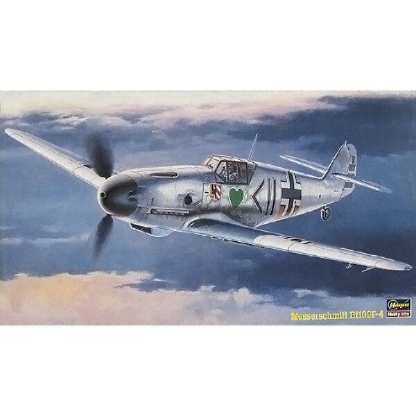 Hasegawa j-11 Messerschmitt Bf 109F-4 Green Heart Kit en plástico para montar y pintar. Hoja de calcas con 5 decoraciones para Messerschmitt Bf 109F-4 en el frente del Este.