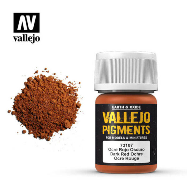 acrylicos vallejo 73107 Pigmento Vallejo Ocre Rojo Oscuro 35ml Los pigmentos de Acrylicos Vallejo son una selección de tierras naturales y pigmentos sintéticos elegidos en función de su permanencia y resistencia a la luz