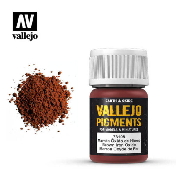 acrylicos vallejo 73108 Pigmento Vallejo Marrón Oxido de Hierro 35ml Los pigmentos de Acrylicos Vallejo son una selección de tierras naturales y pigmentos sintéticos elegidos en función de su permanencia y resistencia a la luz.