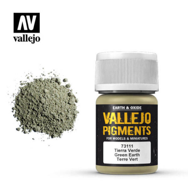 acrylicos vallejo 73111 Pigmento Vallejo Tierra Verde 35ml Los pigmentos de Acrylicos Vallejo son una selección de tierras naturales y pigmentos sintéticos elegidos en función de su permanencia y resistencia a la luz