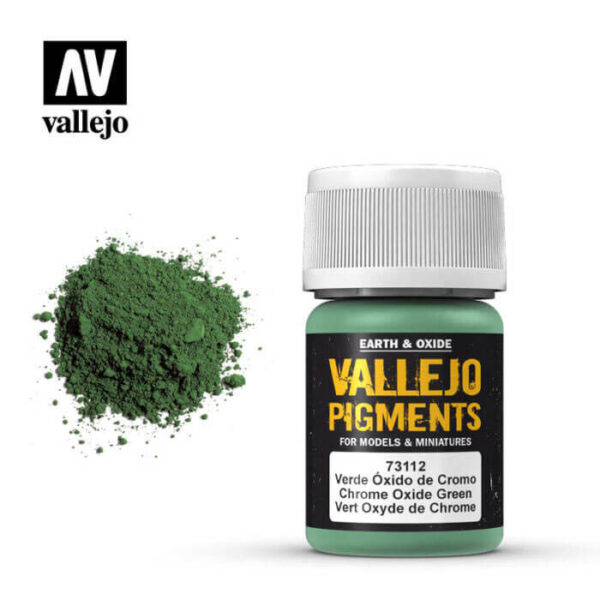 acrylicos vallejo 73112 Pigmento Vallejo Verde Oxido de Cromo 35ml Los pigmentos de Acrylicos Vallejo son una selección de tierras naturales y pigmentos sintéticos elegidos en función de su permanencia y resistencia a la luz.