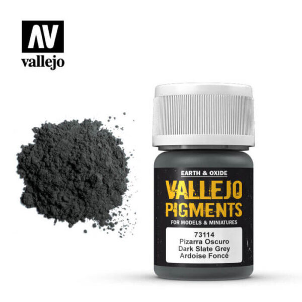 acrylicos vallejo 73114 Pigmento Vallejo Pizarra Oscuro 35ml Los pigmentos de Acrylicos Vallejo son una selección de tierras naturales y pigmentos sintéticos elegidos en función de su permanencia y resistencia a la luz.