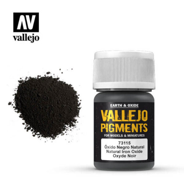 acrylicos vallejo 73115 Pigmento Vallejo Oxido Negro Natural 35ml Los pigmentos de Acrylicos Vallejo son una selección de tierras naturales y pigmentos sintéticos elegidos en función de su permanencia y resistencia a la luz.