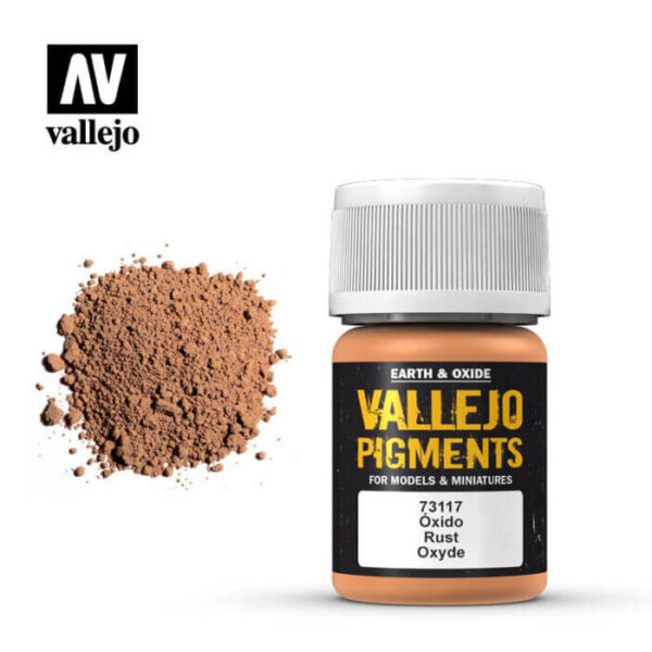 acrylicos vallejo 73117 Pigmento Vallejo Oxido 35ml Los pigmentos de Acrylicos Vallejo son una selección de tierras naturales y pigmentos sintéticos elegidos en función de su permanencia y resistencia a la luz