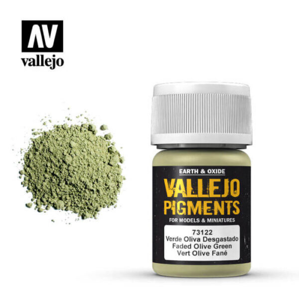 acrylicos vallejo 73122 Pigmento Vallejo Verde Oliva Desgastado 35ml Los pigmentos de Acrylicos Vallejo son una selección de tierras naturales y pigmentos sintéticos elegidos en función de su permanencia y resistencia a la luz.