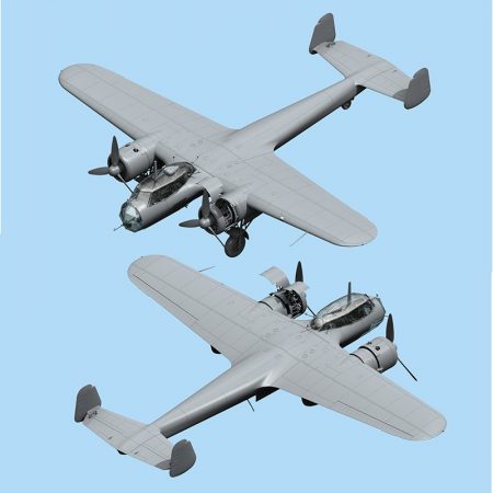 icm 48244 Dornier Do-17Z-2 WWII German Bomber Kit en plástico para montar y pintar. Interior de cabina, bodega de bombas y motor detallados.