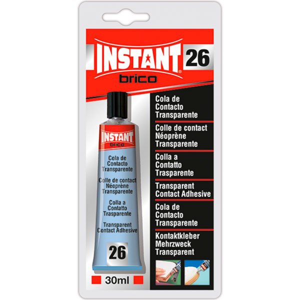 Cola de contacto transparente 30ml Para pegar: fórmica, madera, conglomerado, chapa, goma, cuero, tejidos, loza, corcho, moquetas, metales, plásticos…