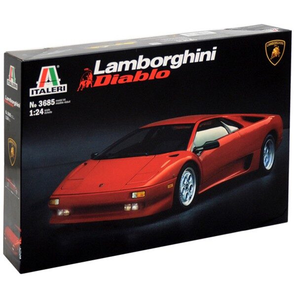 italeri 3685 Lamborghini Diablo 1/24 Kit en plástico para montar y pintar una réplica en maqueta a escala del mítico Lamborghini Diablo. Longitud 186mm