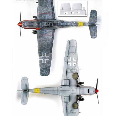 academy 12225 Messerschmitt Bf 109T-2 Kit en plástico para montar y pintar. Incluye en resina la extensión de las alas para la versión Bf 109T-2 Hoja de calcas impresa por Cartograf.