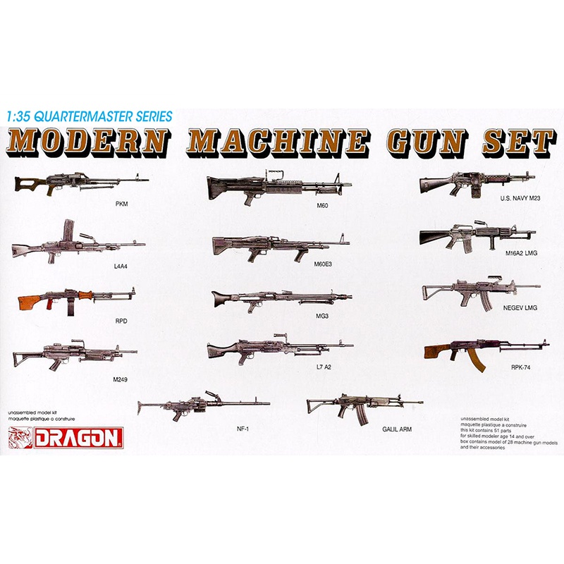 dragon 3806 Modern Machine Gun Set Kit en plástico para montar y pintar. Incluye diferentes ametralladoras modernas de distintos países ( 2 unidades de cada modelo)