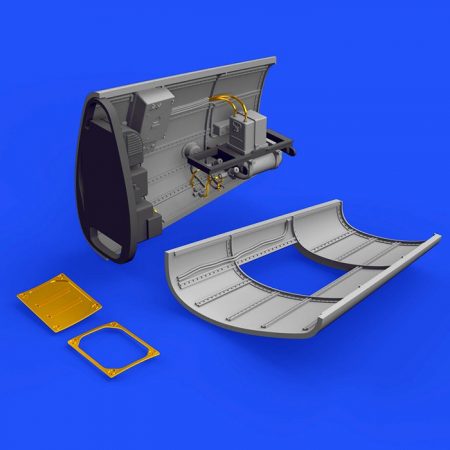 eduard 648257 Messerschmitt Bf 109G-2/4 radio compartment 1/48 Kit en resina y fotograbado con la radio y compartimento de radio del Bf 109G-2/4. El kit se compone de 7 piezas en resina y fotograbados.