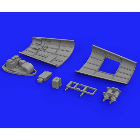 eduard 648257 Messerschmitt Bf 109G-2/4 radio compartment 1/48 Kit en resina y fotograbado con la radio y compartimento de radio del Bf 109G-2/4. El kit se compone de 7 piezas en resina y fotograbados.