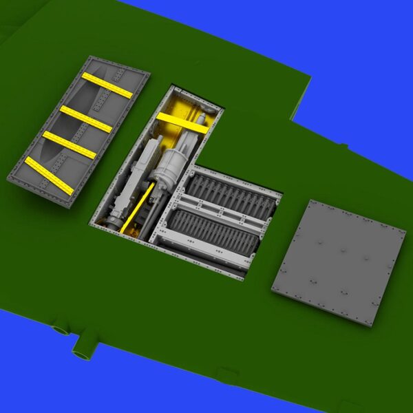 eduard brassin 648334 Spitfire Mk. IXe gun bays 1/48 Kit en resina con los pozos de armas para el Spitfire Mk.IXe. Contenido: Piezas en resina 22 y fotograbados.