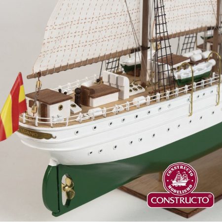 constructo 80622 Juan Sebastian Elcano 1/205 Kit de montaje en madera y metal con el casco en madera maciza tallado de fábrica.
