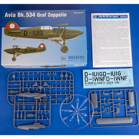 eduard 7445 Avia Bk-534 Graf Zeppelin 1/72 Weekend Edition Kit en plástico para montar y pintar de la serie Weekend Eduard. Hoja de calcas con 2 decoraciones