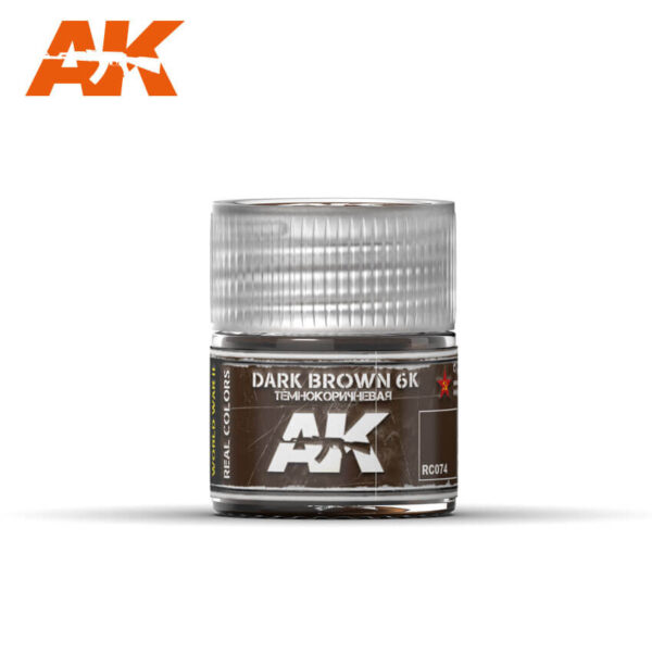 RC074 Dark Brown 6K 10ml Pintura de base laca acrílica de la mayor calidad con tonos precisos para los vehículos militares.