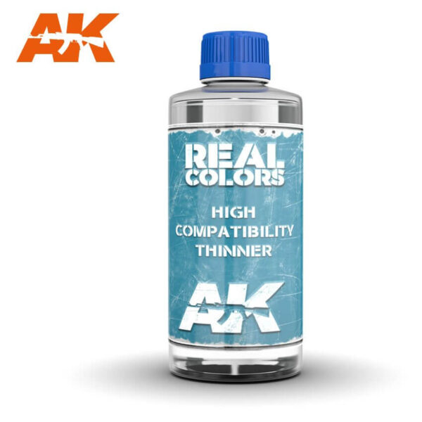 RC701 RC702 High Compatibility Thinner 200ml Diluyente de muy alta calidad especialmente diseñado para usar con las pinturas AK Interactive Real Colors. No tóxico e inodoro. Presentación en tarro de cristal