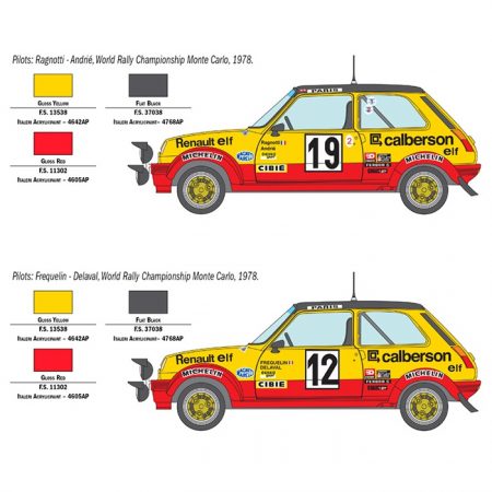 italeri 3652 Renault R5 Alpine Rally Kit en plástico para montar y pintar.