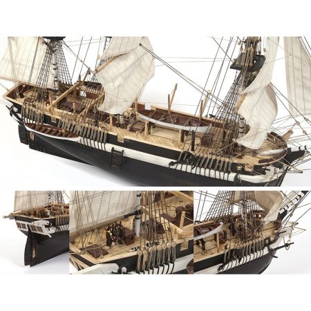 occre 12004 H.M.S. Terror Buque espedicionario 1/65 Kit de construcción tradicional en madera, casco por cuadernas con doble forro.