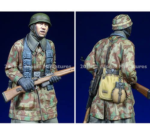 alpine miniatures 35247 Fallschirmjaeger, Ardennes nº 1 Kit en resina para montar y pintar. El kit incluye 1 figuras y 2 cabezas.