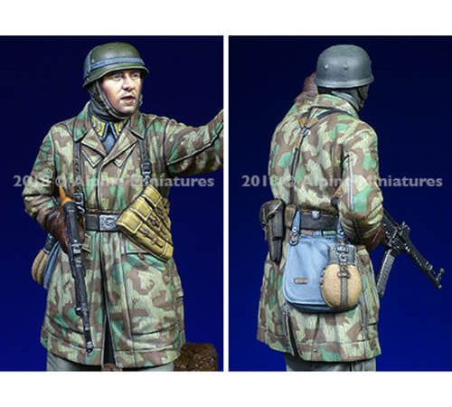 alpine miniatures 35248 Fallschirmjaeger, Ardennes nº 2 Kit en resina para montar y pintar. El kit incluye 1 figuras y 2 cabezas. Representa a un paracaidista en la batalla de las Ardenas 1944-1945