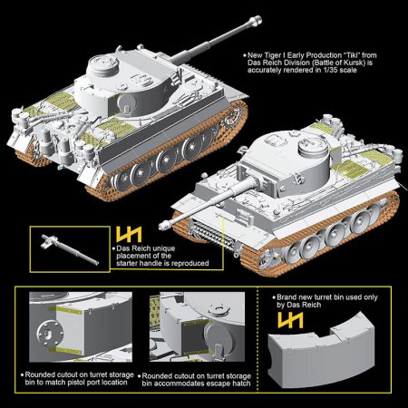 dragon 6885 Tiger I Early Production "TiKi" Das Reich Division (Battle of Kharkov) Kit en plástico para montar y pintar.