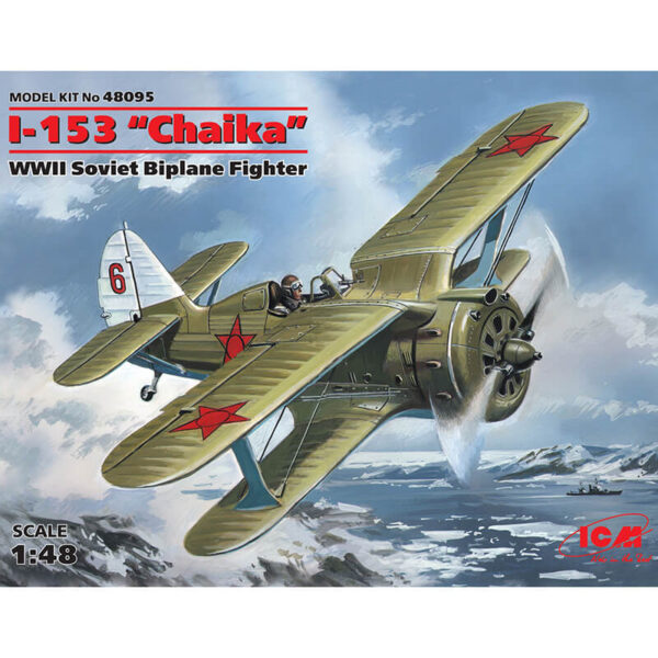 icm 48095 I-153 Chaika WWII Soviet Biplane Fighter Kit en plástico para montar y pintar este famoso biplano soviético de la 2ªGM.