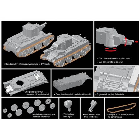 DRAGON 7565 BT-42 Assault Gun Kit en plástico para montar y pintar. Hoja de calcas con 3 DRAGON 7565 BT-42 Assault Gun Kit en plástico para montar y pintar. Hoja de calcas con 3 decoraciones. Piezas 30+decoraciones. Piezas 30+