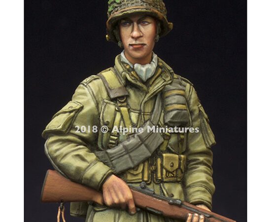 alpine miniatures 35251 US 101st Airborne Trooper Kit en resina para montar y pintar. El kit incluye 1 figura y 2 cabezas.