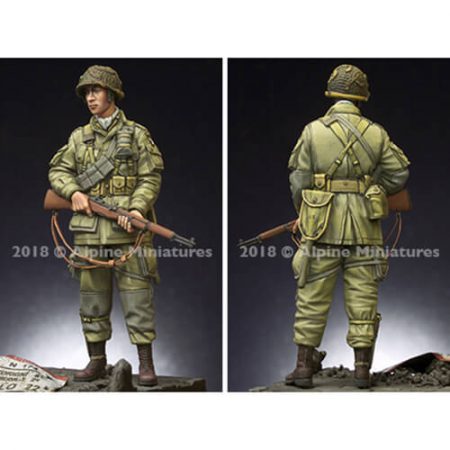 alpine miniatures 35251 US 101st Airborne Trooper Kit en resina para montar y pintar. El kit incluye 1 figura y 2 cabezas.