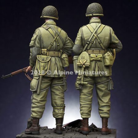 alpine miniatures 35252 US 101st Airborne Trooper Set Kit en resina para montar y pintar. El kit incluye 2 figuraS y 4 cabezas.