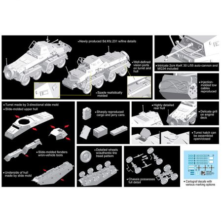 dragon 7577 Sd.Kfz.231 SCHWERER PANZERSPAHWAGEN (8-RAD) Kit en plástico para montar y pintar.