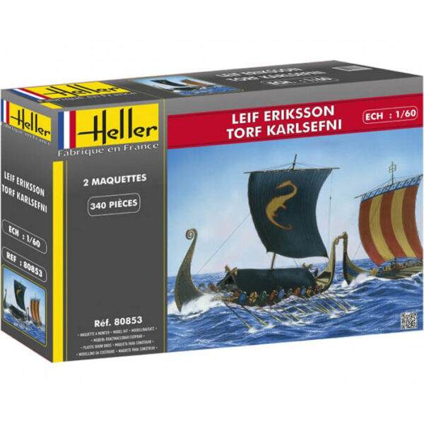 heller 80853 LEIF ERIKSSON & TORF KARLESFNI 1/60 Dual Combo Kit en plástico para montar y pintar 2 Drakkar Vikingos.