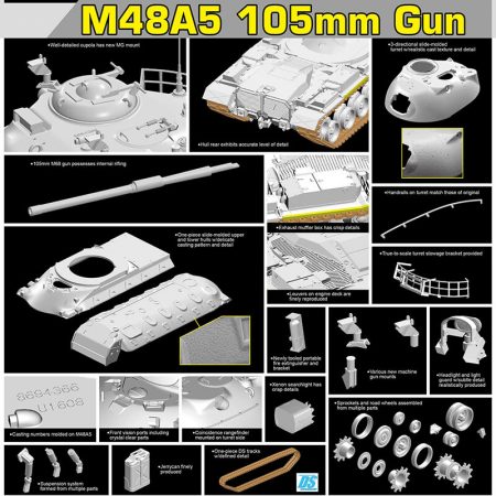 dragon models 3611 M48A5 105mm Gun Patton Kit en plástico para montar  y pintar un tanque americano dragon models 3611 M48A5 105mm Gun Patton Kit en plástico para montar  y pintar un tanque americano M48A5 Patton.M48A5 Patton.