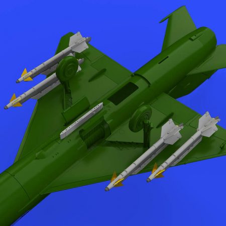 eduard brassin 672188 R-13M Missiles with Pylons for MiG-21 1/72 Kit en resina de los misiles R-13M con los pilones para el MIG-21.