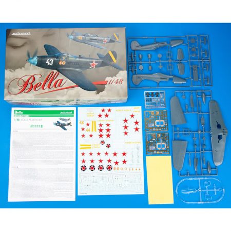 eduard 11118 P-39 Airacobra Bella Dual Combo Kit en plástico para montar y pintar de Eduard en edición limitada. Dos maquetas completas. Incluye fotograbados y mascarillas. Hoja de calcas con 10 decoraciones Soviéticas