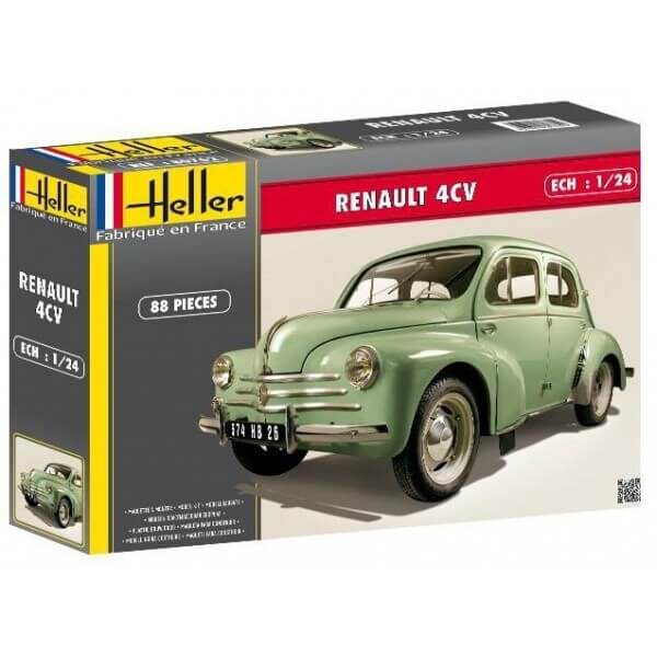 heller 80762 Renault 4CV 1/24 Kit en plástico para montar y pintar. Dimensiones 151 x 60 mm Piezas 88 Escala 1/24
