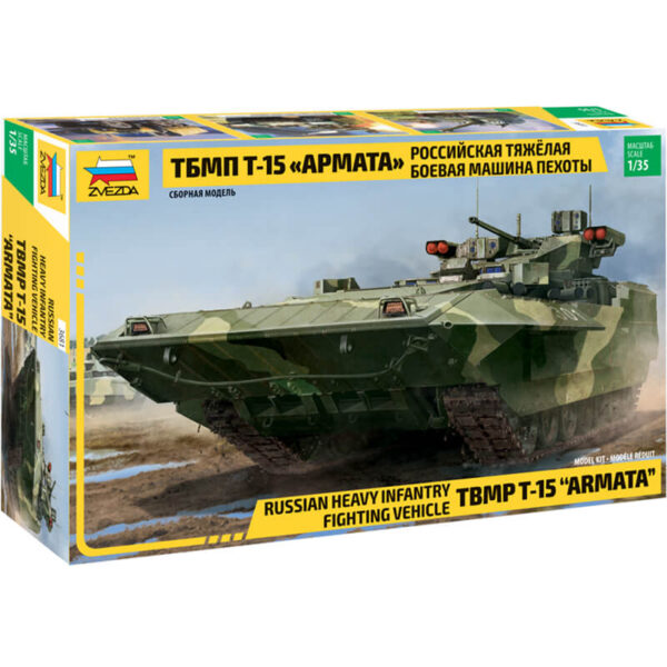 Zvezda 3681 Russian Heavy Infantry Fighting Vehicle TBMP T-15 Armata Kit en plástico para montar y pintar. Cadenas por tramo y eslabón. Piezas 376 Longitud 279 mm