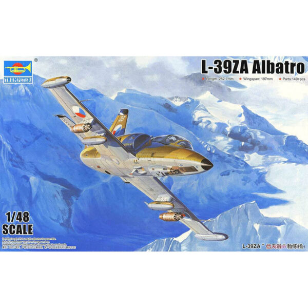 trumpeter 05805 L-39ZA Albatros Advance Trainer Kit en plástico para montar y pintar. Incluye piezas en fotograbado. Dimensiones 252,7 x 197 mm