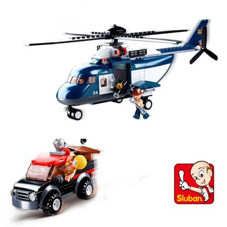 sluban M38 B0656 Sluban B0656 Big Police Helicopter Juego de construcción por bloques de plástico compatibles con Lego y otras marcas. Una forma fácil y divertida de construir tus primeros modelos y favorecer el desarrollo e imaginación