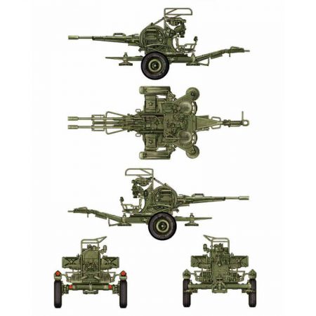 trumpeter 02348 Russian ZU-23-2 Anti-Aircraft Gun 1/35 Kit en plástico para montar y pintar. Incluye piezas en fotograbado