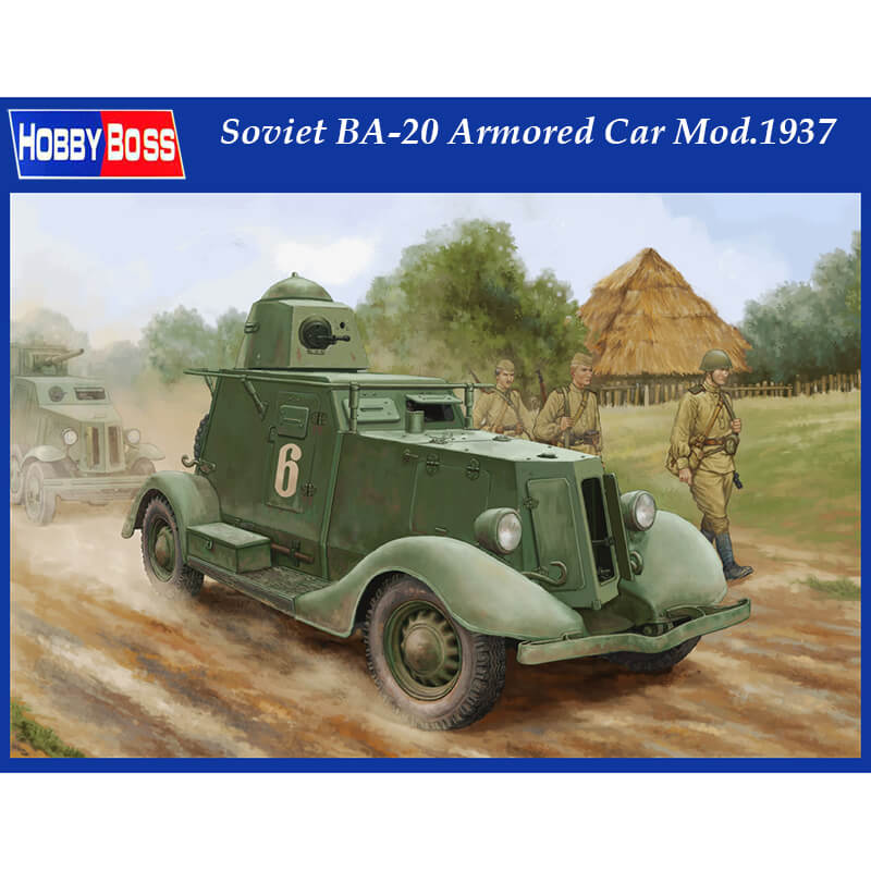 Hobby Boss 83883 Maquette BA-20 Soviet Armored Car Mod. 1939 Échelle 1:35 – Véhicule Blindé Historique