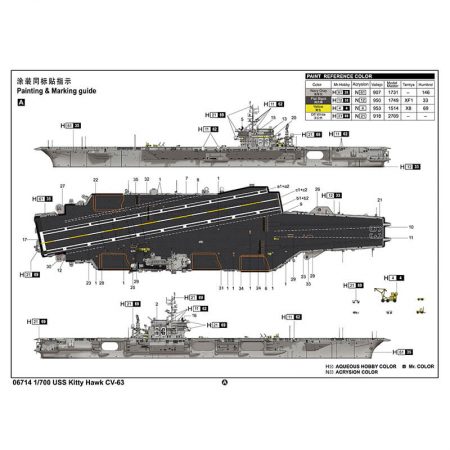 trumpeter 06714 USS Kitty Hawk CV-63 1/700 Kit en plástico para montar y pintar.  Incluye piezas en fotograbado.