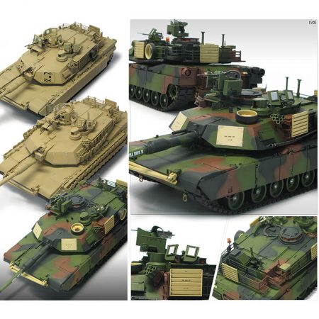 ACADEMY 13298 U.S. Army M1A2 SEP TUSK II Kit en plástico para montar y pintar. Incluye piezas en fotograbado y mascarillas. Se puede montar en tres versiones diferentes: SEP V2/TUSK/TUSK II