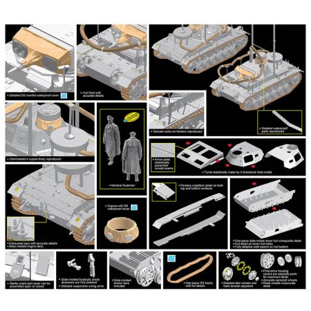 dragon 6877 Pz.Kpfw.III (3.7cm) (T) Ausf.F OPERATION SEELOWE kit en plástico para montar y pintar. Incluye figura del general Guderian.