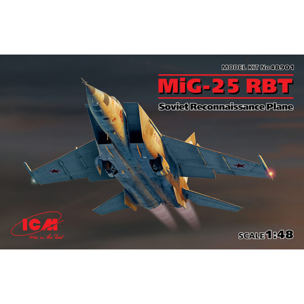 icm 48901 MiG-25 RBT Soviet Reconnaissance Plane Kit en plástico para montar y pintar.