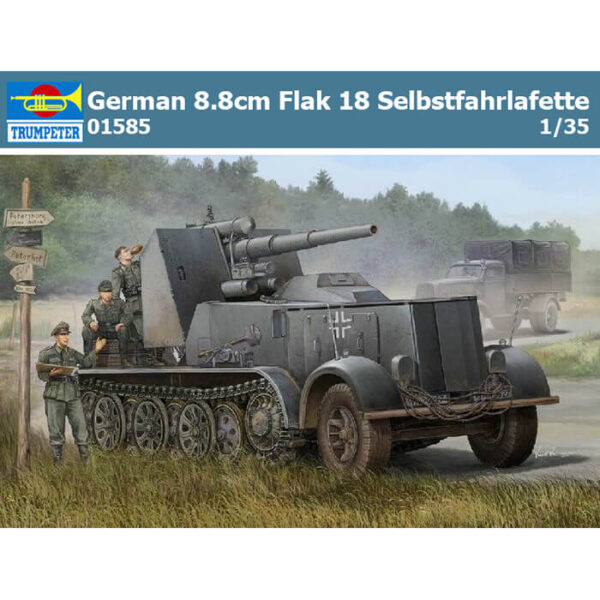 Maquette Trumpeter 1/35 – German 8.8cm Flak 18 Selbstfahrlafette – Réf 01585