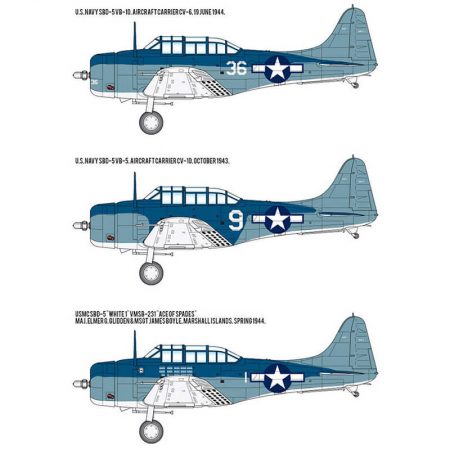 academy 12329 USN SBD-5 Battle of the Philippine Sea 1/48Kit en plástico para montar y pintar.Incluye piezas en fotograbado y mascarillas